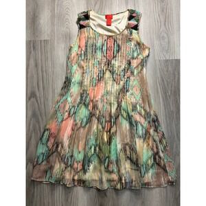 V Cristina Sheath Dress Geometric Beaded Shoulder Sleeveless Women's Size M‎